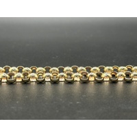 Ladies 9ct Yellow Gold Round Belcher Link Heart Clasp Necklace