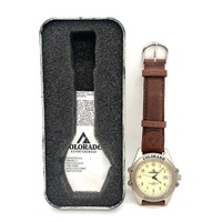 Colorado Adventure Watch Italian Leather Band Quartz 3ATM Tin Case