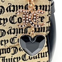 Juicy Couture The Glam Shoulder Bag Gold Bronze Heart Chain Handbag