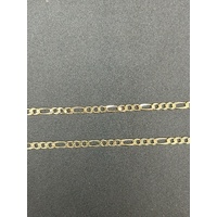 Unisex 9ct Yellow Gold Figaro Link Necklace