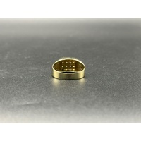 Mens 9ct Yellow Gold Diamond Signet Ring