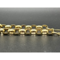Ladies 9ct Yellow Gold Oval Belcher Link Bracelet