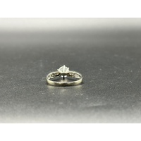 Ladies 14ct White Gold Cubic Zirconia Solitaire Ring