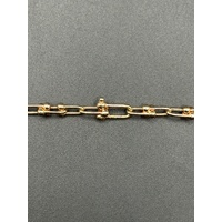 Ladies 17ct Rose Gold Paperclip Link Necklace