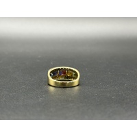 Unisex 18ct Yellow Gold Multi-Coloured Gemstone & Diamond Ring