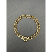 Ladies 9ct Yellow Gold Pavé Link Bracelet