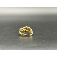 Ladies 9ct Yellow Gold Rainbow Coloured Gemstone Ring
