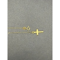 Ladies 18ct Yellow Gold Rosary Bracelet with Cross & Mother Mary Charms