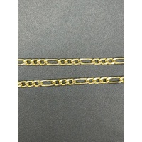 Unisex 10ct Yellow Gold Figaro Link Necklace