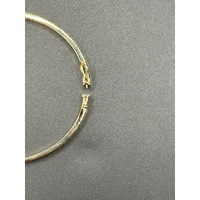 Ladies 18ct Yellow Gold Oval Hinged Bangle