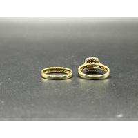 Ladies 9ct Yellow Gold Diamond Bridal Ring Set