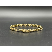 Ladies 9ct Yellow Gold Oval Belcher Link Bracelet