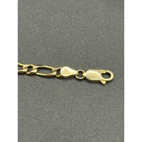 Unisex 9ct Yellow Gold Figaro Link Bracelet