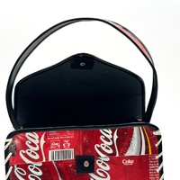 Coca-Cola Handmade Recycled Soda Can Tote Handbag Purse Red Silver