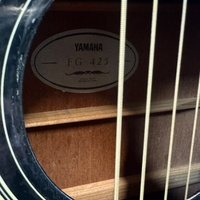 Yamaha FG-425 Vintage 1988 Rare Black Acoustic Guitar Made in Taiwan