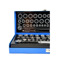 SCA 58Pc Socket Set 1/4 3/8 Drive Metric SAE Ratchet Tool Kit 547663