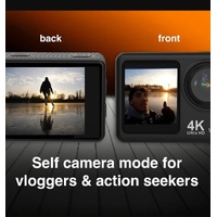 Navig8r Trek 4K UHD Dual Screen Action Camera Black 30m Waterproof