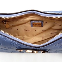 GUESS Dita Logo Shoulder Bag Handbag Blue Periwinkle Chain PU New with Tag