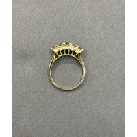 Ladies 14ct Yellow Gold Blue Sapphire & Diamond Ring