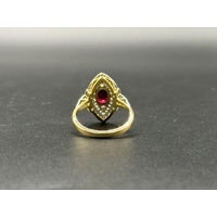 Ladies 18ct Yellow Gold Ruby & Diamond Ring