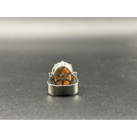 Ladies 18ct White Gold Opal & Diamond Ring