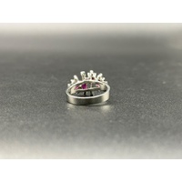 Ladies 18ct White Gold Pink Sapphire & Diamond Ring