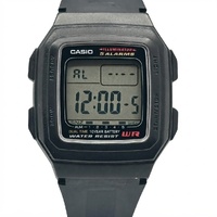 CASIO F-201WA Mens Digital Watch 5 Alarms 10 Year Battery Black Resin