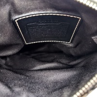COACH Signature Canvas Leather Swingpack Crossbody Bag Black Grey Small + COA