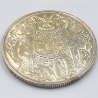 1966 Australian Round 50 Cent Coin 80% Silver Elizabeth II Royal Australian Mint