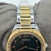 Guess Charlotte Women's Two Tone Watch GW0767L4 Green Dial Crystal Bezel 30mm