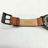 Nixon The Sentry Solar Analogue Leather Band Mens Watch Gunmetal A1347