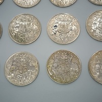 Lot 20 x 1966 Australian 50 Cent Coins 80% Silver Round Decimal Coins