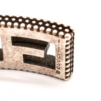 Gucci Square G Cuff Bracelet Aged Sterling Silver AG925 Italy with Box Papers