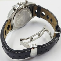 Tissot PRS 516 Men's Quartz Chronograph Watch Black Dial Leather Strap