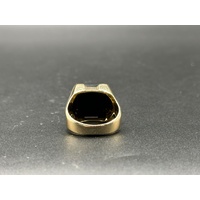 Mens 9ct Yellow Gold Black Onyx Ring