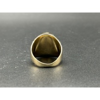Mens 9ct Yellow Gold Opal Ring