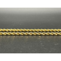 Unisex 14ct Yellow Gold Twist Rope Necklace