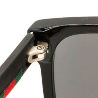 Gucci GG0010S 001 58mm Matte Black Square Sunglasses with Signature Stripe + COA