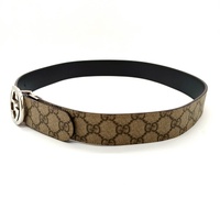 GUCCI GG Supreme Reversible Belt Interlocking G Buckle 85cm 473030 + COA