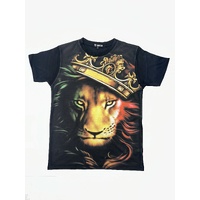 King Leo the Lion T-Shirt Hip Hop Urban Fashion Street Wear Black Size: M/L/XL/2XL [Size: M - 40in/102cm Chest]