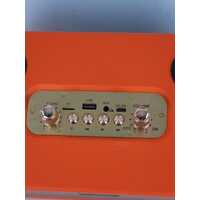 NEW Booms Bass M4202 Karaoke Portable Speaker Orange with Dual Microphones