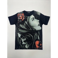 Angel Devil Girl T-Shirt Rap Hip Hop Urban Fashion Street Wear Black Size: M/L/XL/2XL [Size: M - 40in/102cm Chest]