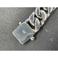 Mens Sterling Silver Curb Link Bracelet (New)