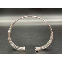 Unisex Sterling Silver Multi-Row Cuff Bangle (Brand New)