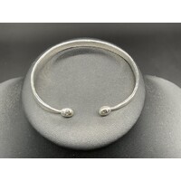 Unisex Sterling Silver Textured Cuff Bangle (Brand New)