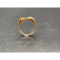 Mens 18ct Yellow Gold Round Single Diamond Ring (Pre-Owned)