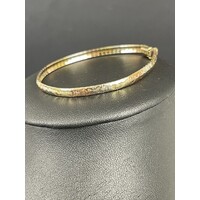 Ladies 14ct Three Tone Gold Snake Link Bracelet (Pre-Owned)