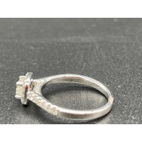 Ladies Solid 14ct White Gold Diamond Ring Fine Jewellery 3.6 Grams Size UK P