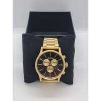 Nixon Sentry Chrono 42mm All Gold Black Stainless Steel Watch A386510
