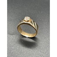 Mens Solid 14ct Yellow Gold Diamond Ring Fine Jewellery 12.7 Grams Size UK Z+3